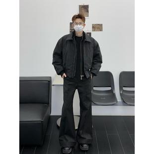 孙聖云啊雲 翻领教练夹克羽绒服简约休闲净版短款廓形外套硬汉风