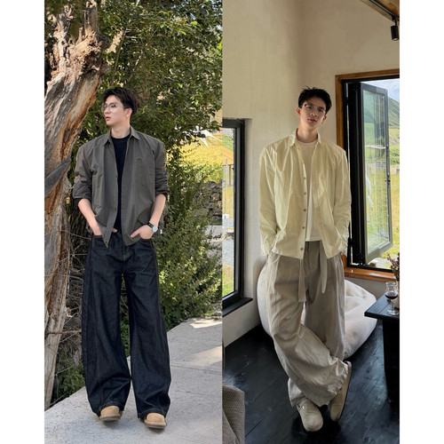 AYUN Studio 孙聖云口袋风衣衬衫外套秋季宽松慵懒休闲衬衣痞帅潮