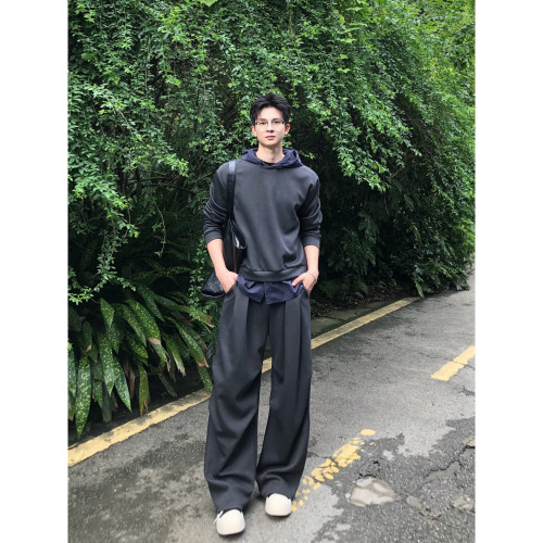 AYUN Studio 孙聖云假两件连帽衬衫卫衣小众韩系运动学院风套头衣