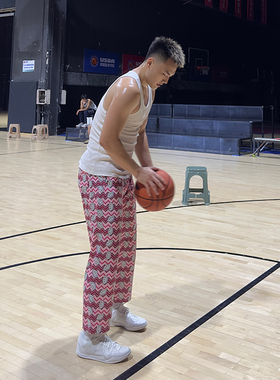 Drakcle Boo孟博龙同款卡通彩绘印花美式男士直筒运动休闲裤长裤