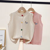 春装 儿童春季 超好看夏季 开衫 针织背心外穿潮 薄款 马甲女童2026新款