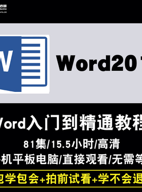 word2019视频教程office办公文字排版美化文档入门到精通在线课程
