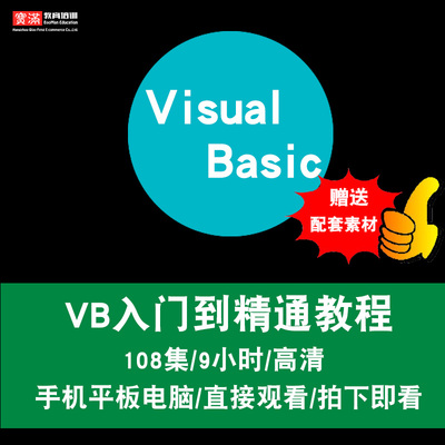 vb视频教程 Visual Basic编程应用 程序设计入门到精通 在线课程