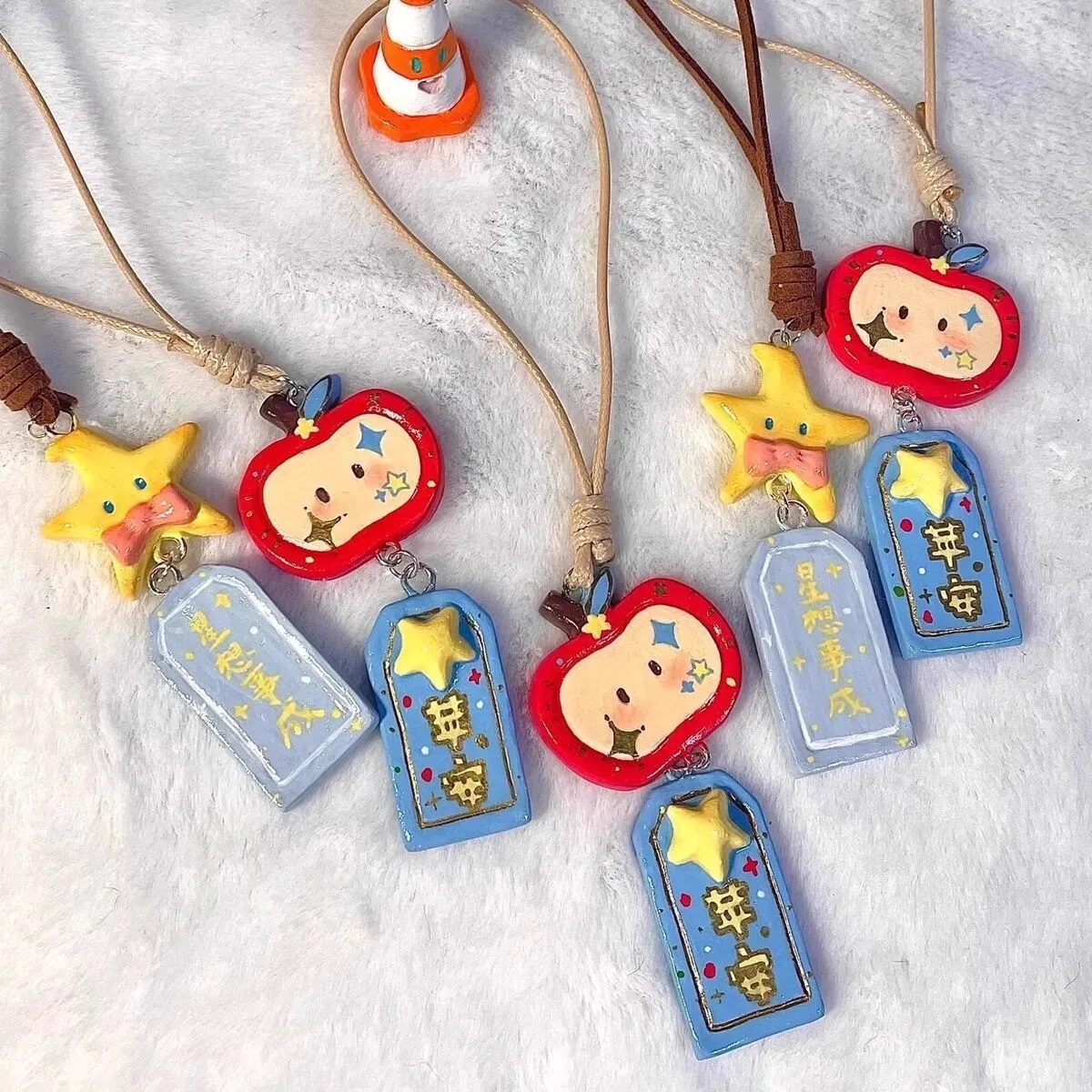 幸运苹安果御守树脂挂件可爱
