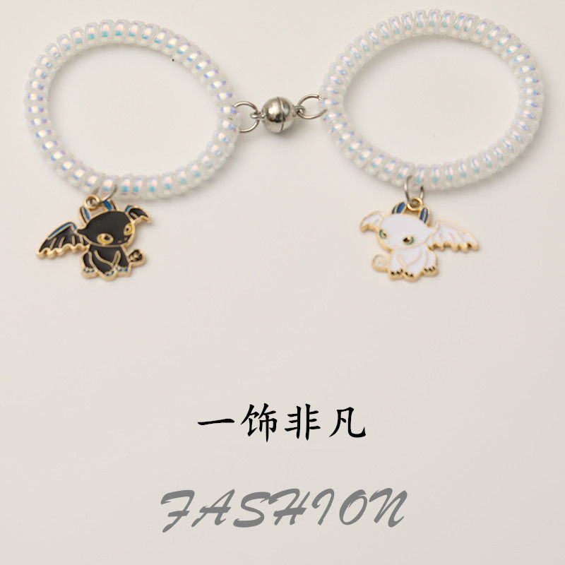 ins抖音同款星黛露电话线闺蜜手链女带手腕情侣相吸小皮筋送男友