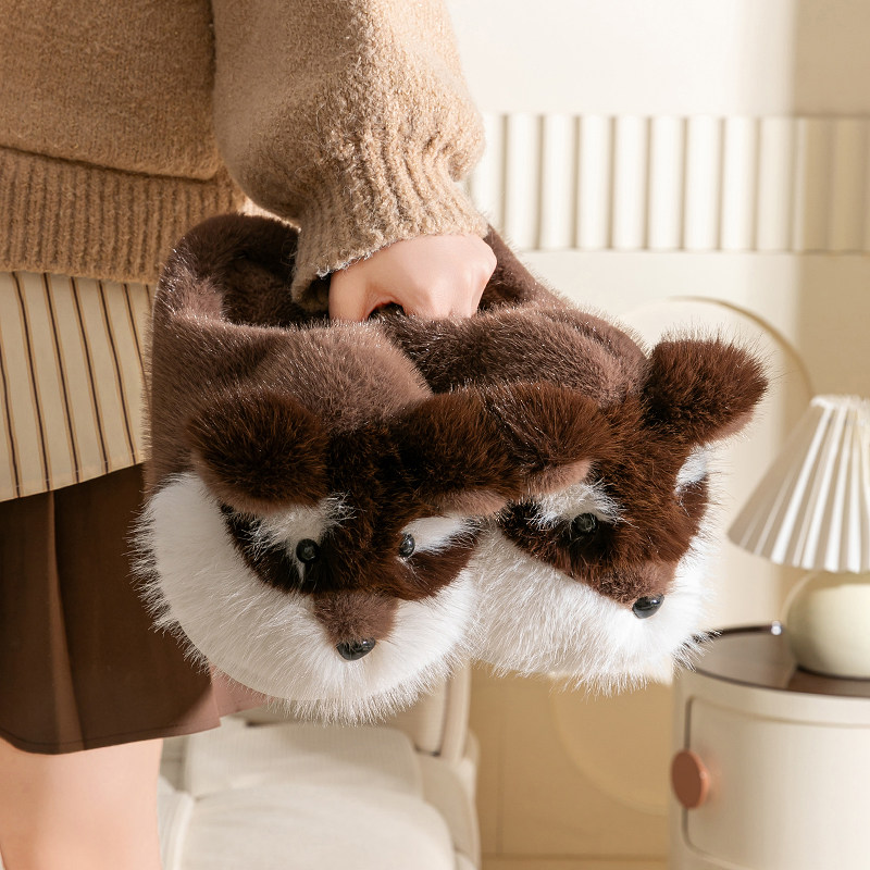 卡通棉拖鞋女款冬可爱浣熊毛绒情侣防滑室内家居保暖毛毛拖鞋男式,居家布艺,居家棉拖/棉鞋,淘宝优惠券,粉丝福利购,淘宝优惠卷