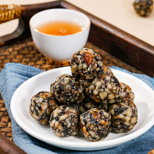 黑芝麻核桃丸手工正宗芝麻核桃球少糖即食孕妇零食126g