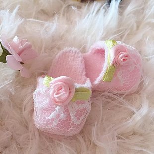bjd拖鞋定制六/3/四/8分ob11芭比blythe小布卡肉娃用蕾丝花朵鞋子