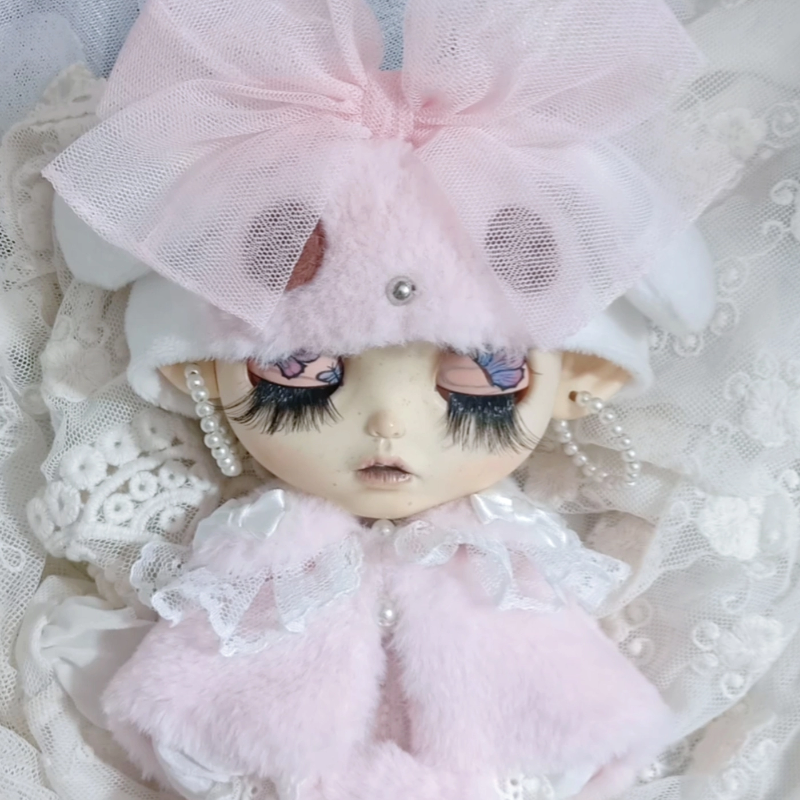 blythe小布斗篷眼罩手套皮草衣披肩外套蝴蝶结兔耳朵发带娃用配件