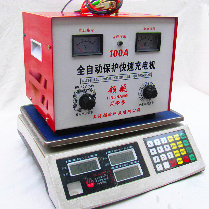 纯铜汽车摩托车充电器电瓶充电器6v12v24v蓄电池充电器充电机100A
