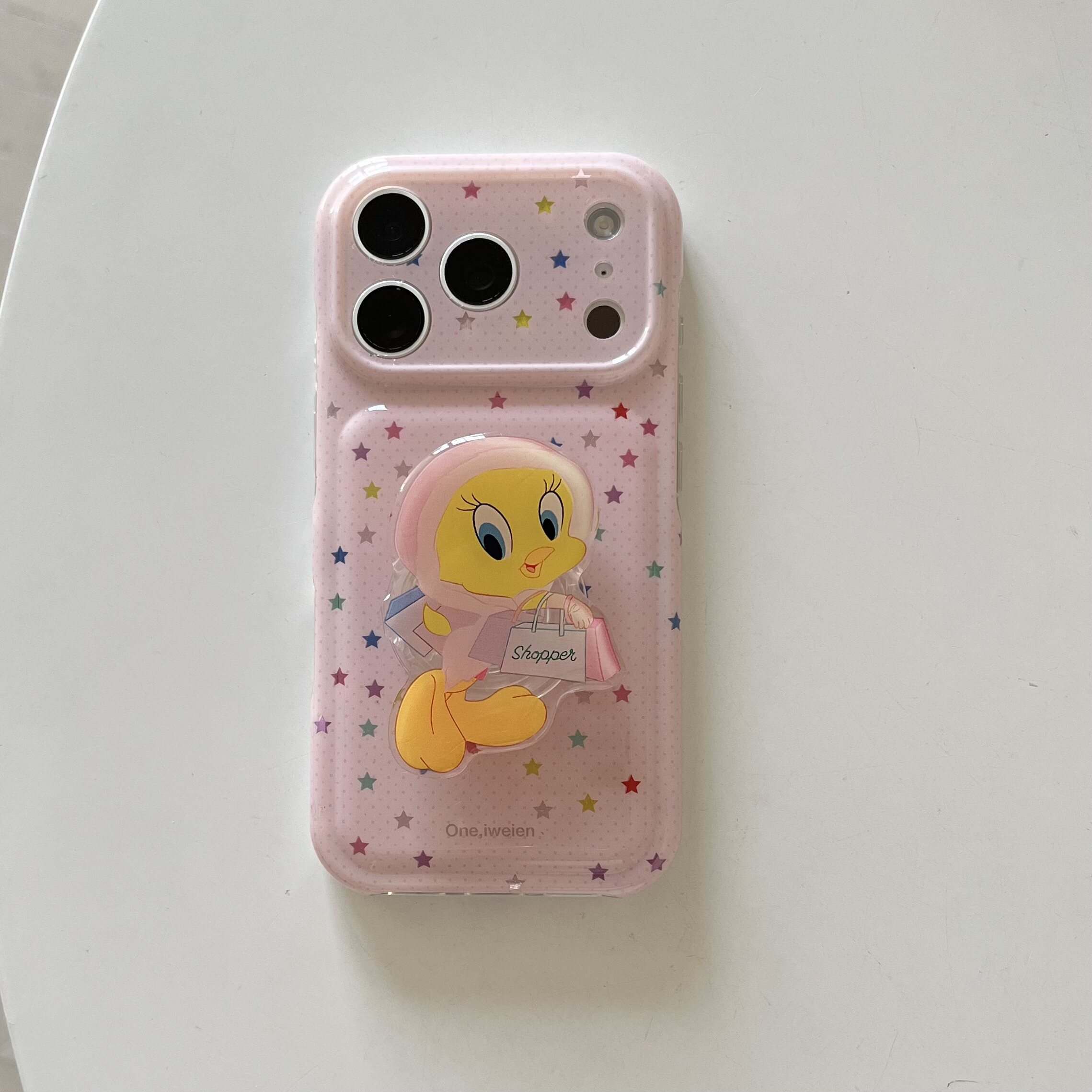 卡通小鸡星星17promax苹果手机壳iphone16pro/17pro粉色支架15promax防摔保护套15pro可爱少女15/16/17