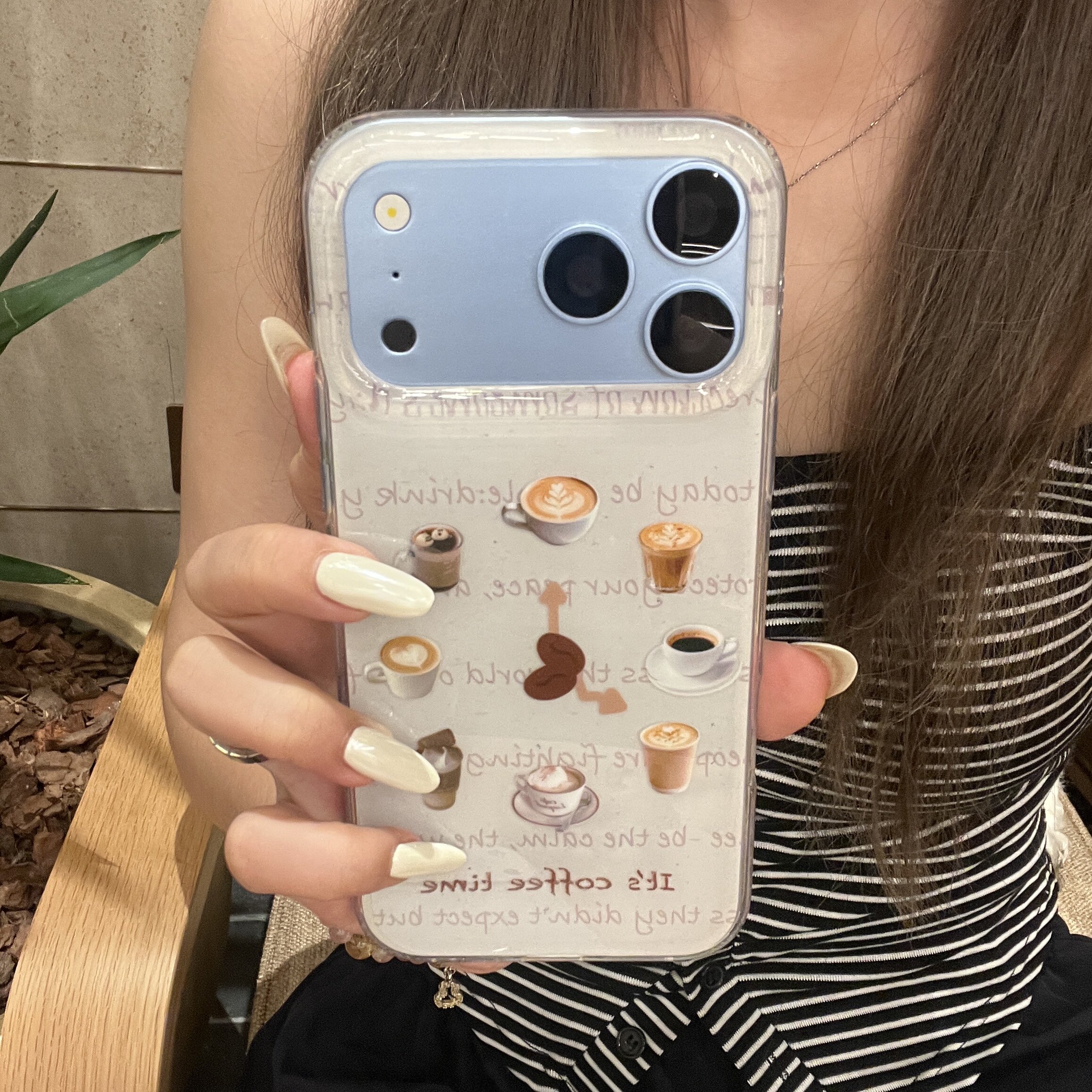 简约适用于iPhone16/17手机壳可爱卡通咖啡杯印花18promax保护壳苹果15promax保护套16pro/17pro