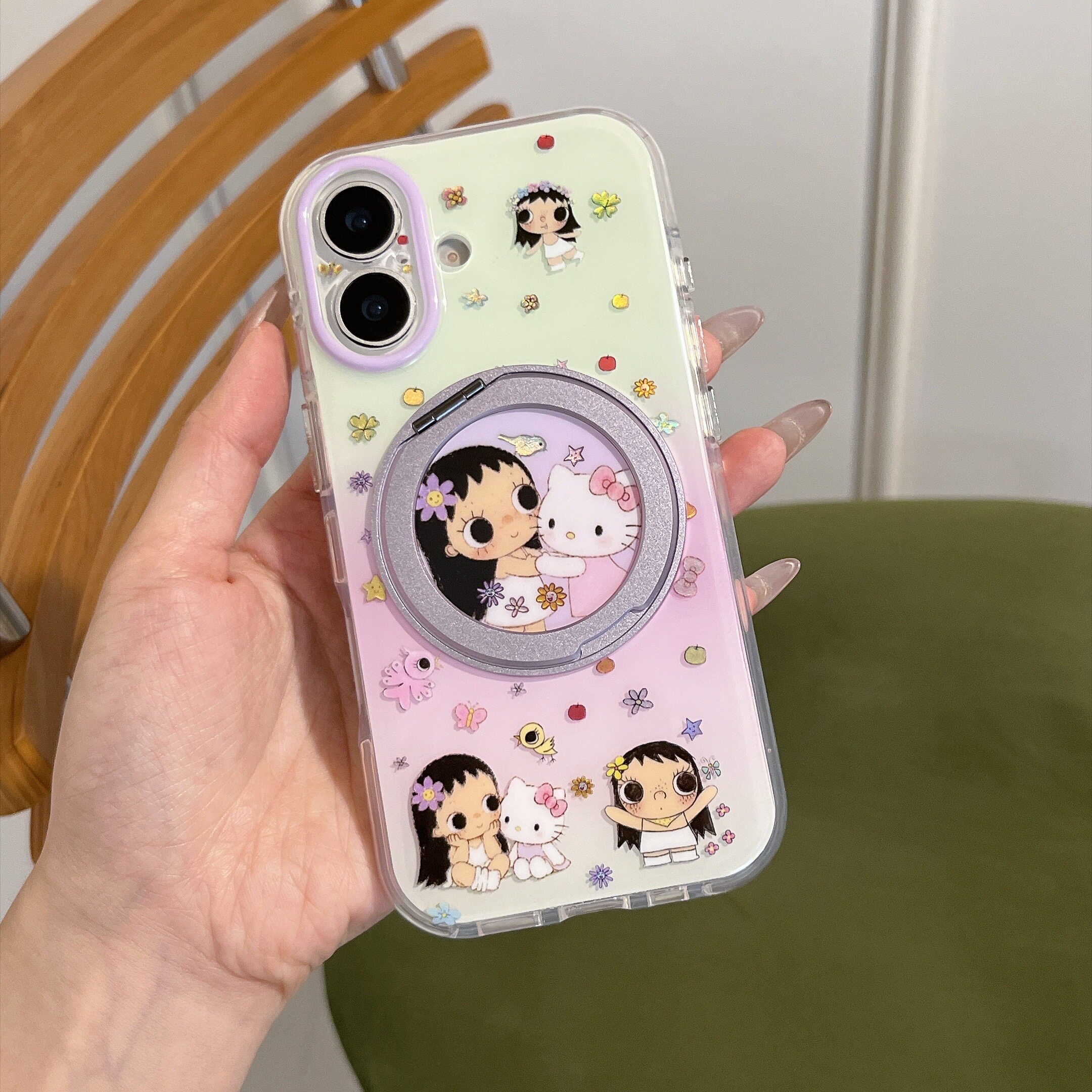 小玉凯蒂猫适用于苹果15/16保护壳iPhone17/18卡通可爱360磁吸支架手机壳18promax保护套16promax/15pro