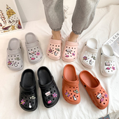 夏季 女可爱卡通厚底包头洞洞鞋 外穿凉拖鞋 女士ins防滑网红凉拖鞋