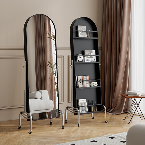 可移动穿衣镜杂志架全身镜