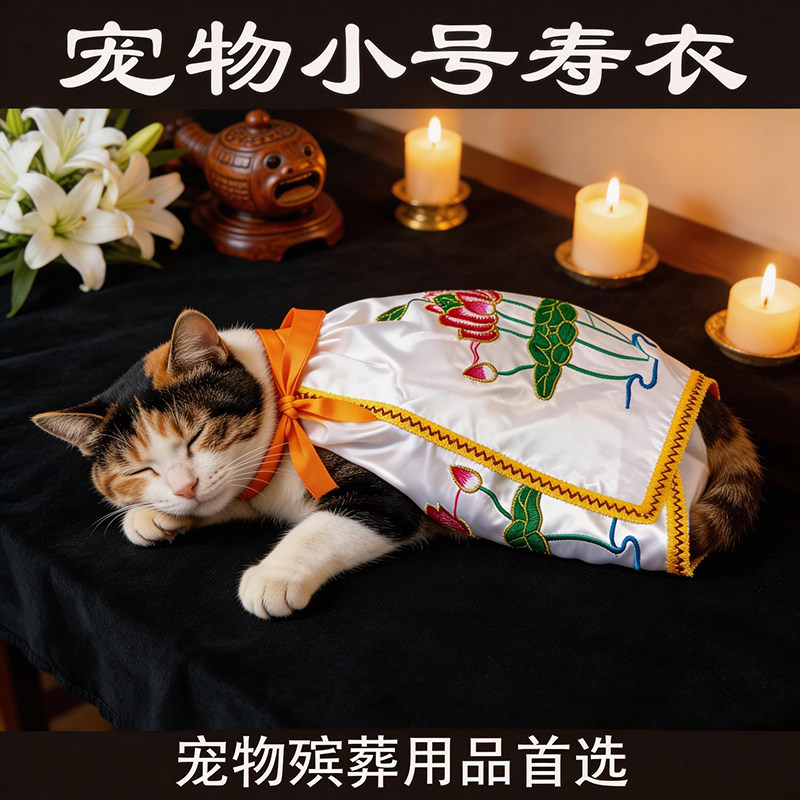 猫猫衣服宠物寿衣莲花披风爱宠离世告别仪式猫狗仓鼠祈愿祝福寿服