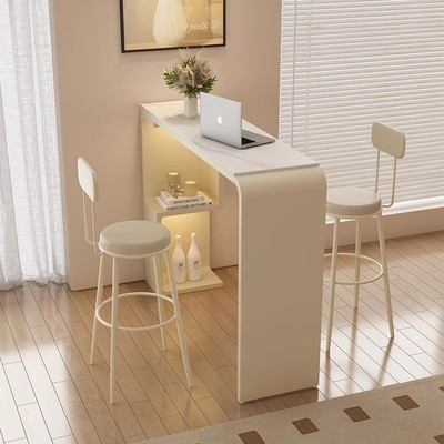 岩板吧台桌长方形简约轻奢