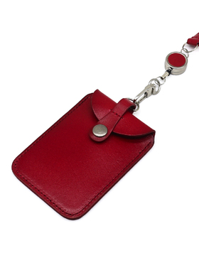SEPTEMBER 27日韩植鞣牛皮挂脖绳卡包真皮压印logo定制门禁卡套潮