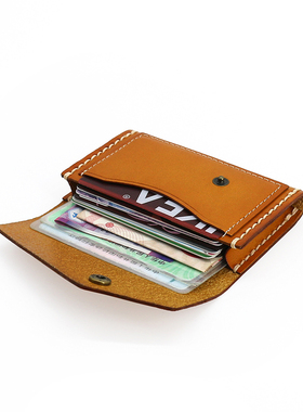 真皮植鞣革头层牛皮男生名片包复古女式手工驾驶证横款卡包零钱包