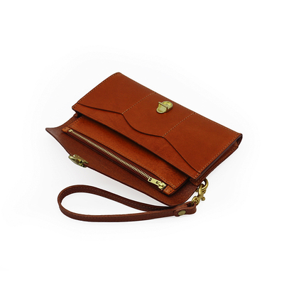 新款真皮钱包女长款手腕带手抓包