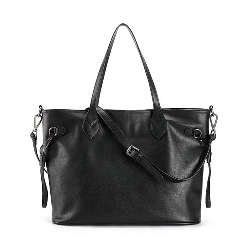 真皮荔枝纹头层牛皮手提包女士复古通勤单肩包OL商务斜挎包贝壳型