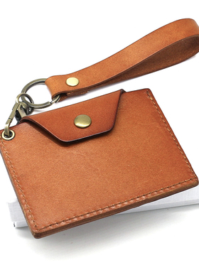 SEPTEMBER 27 DESIGNS真皮植鞣头层牛皮卡套钥匙扣门禁卡包卡夹潮