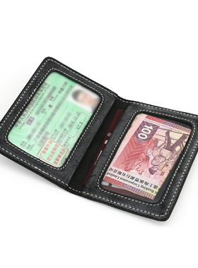 日韩植鞣牛皮小众简约超薄卡包手工真皮卡套多功能驾照驾驶证包潮