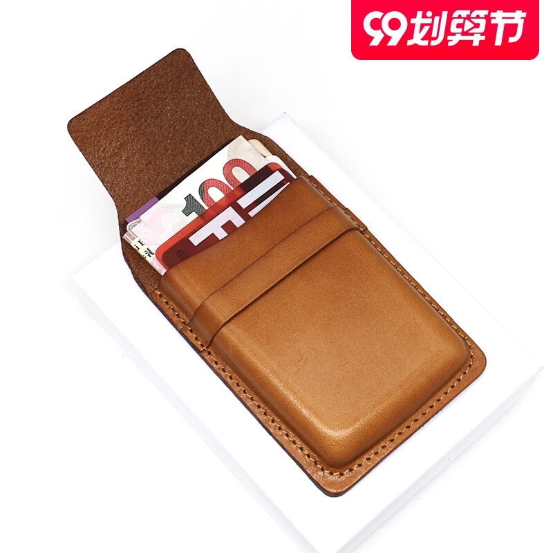真皮植鞣头层牛皮迷你小卡包便携包男包复古女式卡夹名片包立体包