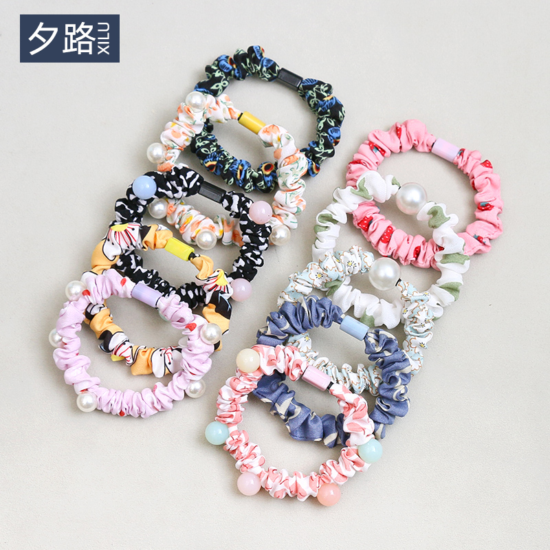 小清新发圈头绳韩版甜美花朵布艺