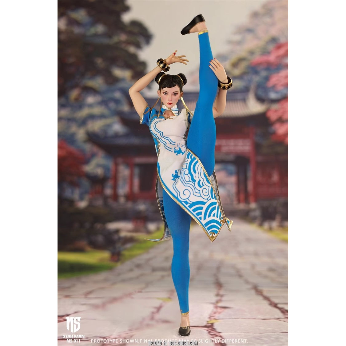 【现货】STAR MAN 1/6 女格斗家 MS-011 春丽 蓝色云纹白旗袍版