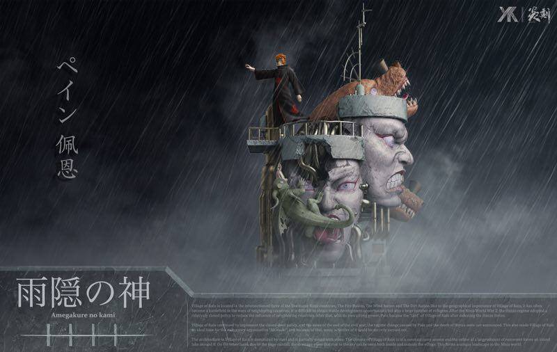 【现货】 yk 火影忍者 炎利 天道佩恩 雨隐之神 gk 模型手办雕像