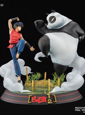 【现货】TSUME 《乱马1/2》雕像乱马VS 熊猫老爹 HQS 正版 手办