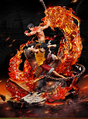 【现货】RYU 顶上战争 路飞 艾斯 正版授权 海贼王 限量手办雕像