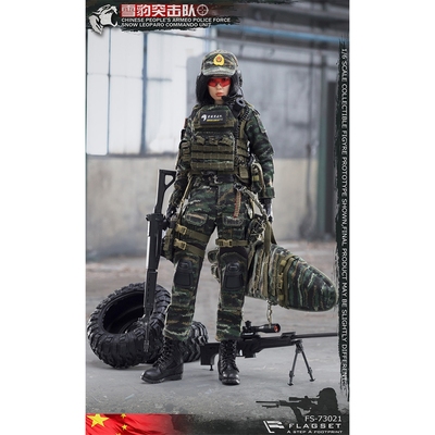 现货 FLAGSET 1/6  FS73021 中国雪豹突击队 女狙击射手兵人模型