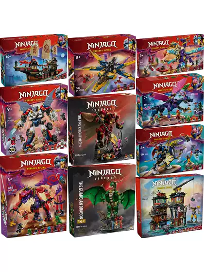 Ninjago/Ninjago City Workshop Temple Reward Ship Mighty Dragon Thunder Tooth High-Tech Combined Mecha