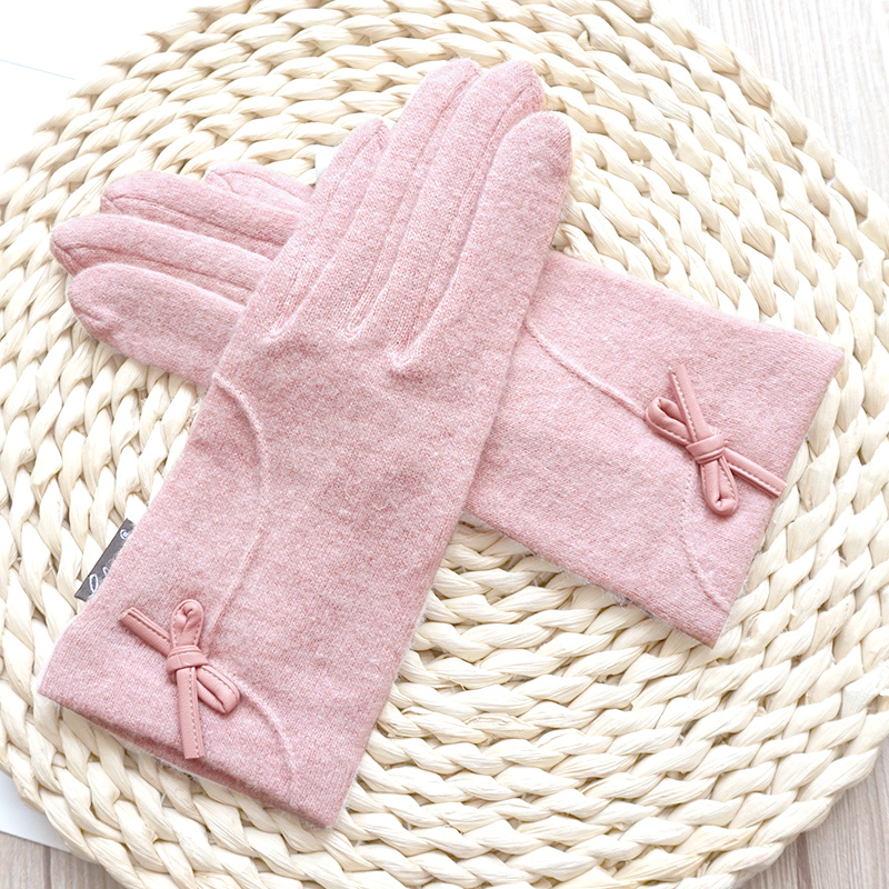 克拉斯卡女冬羊毛触屏保暖手套