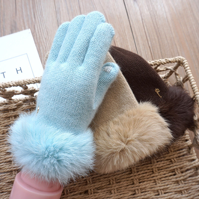 克拉斯卡女冬季加绒保暖兔羊毛双层j加绒触屏加厚兔毛口轻奢手套,服饰配件/皮带/帽子/围巾,手套,淘宝优惠券,粉丝福利购,淘宝优惠卷