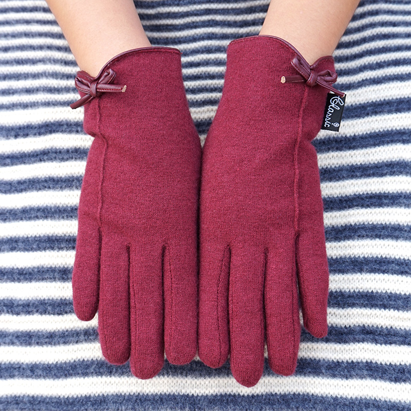 克拉斯卡日系女士加厚羊毛蝴蝶结