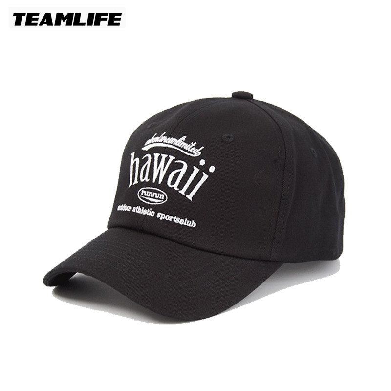 韩国Teamlife正品夏威夷字母刺绣棒球帽潮鸭舌帽大号帽子男女同款