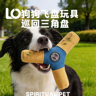 宠物三角飞盘玩具耐磨耐脏耐咬发声巡回人宠互动玩具狗狗解闷神器