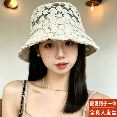 假发帽子一体全真人发丝