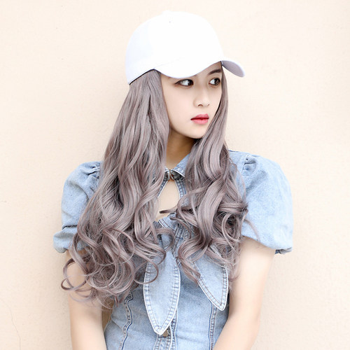 可拆卸时尚风假头发渔夫帽
