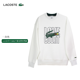 Lacoste法国鳄鱼 23年联名SMILEY男女同款休闲圆领卫衣网球SH9230