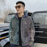 网图抖音直播夏季镂空渐变色网格套装-P145，男装休闲套装，电商A370