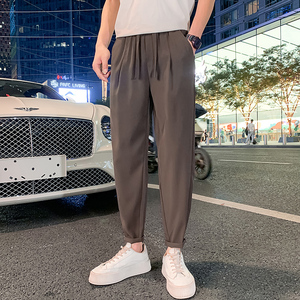 抖音 夏季冰丝男士休闲裤九分裤潮流百搭裤子男X698特P45控69图片