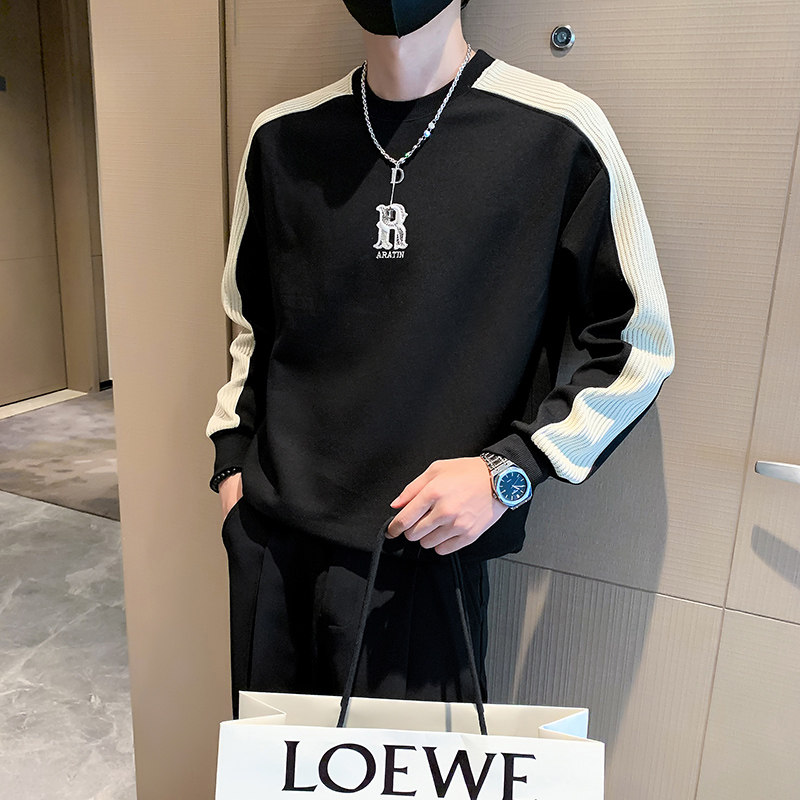 W22-P65-控98店主风秋季新款长袖宽松套头圆领男士卫衣,男装卫衣,电商A370