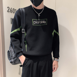 社会小伙秋冬新款圆领套头针织毛衣打底衫男潮MY218-P68-控98图片