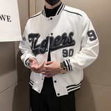 JK26-P98-控138社会小伙秋季新款棒球服机车服夹克外套男白1，男装夹克，电商A370