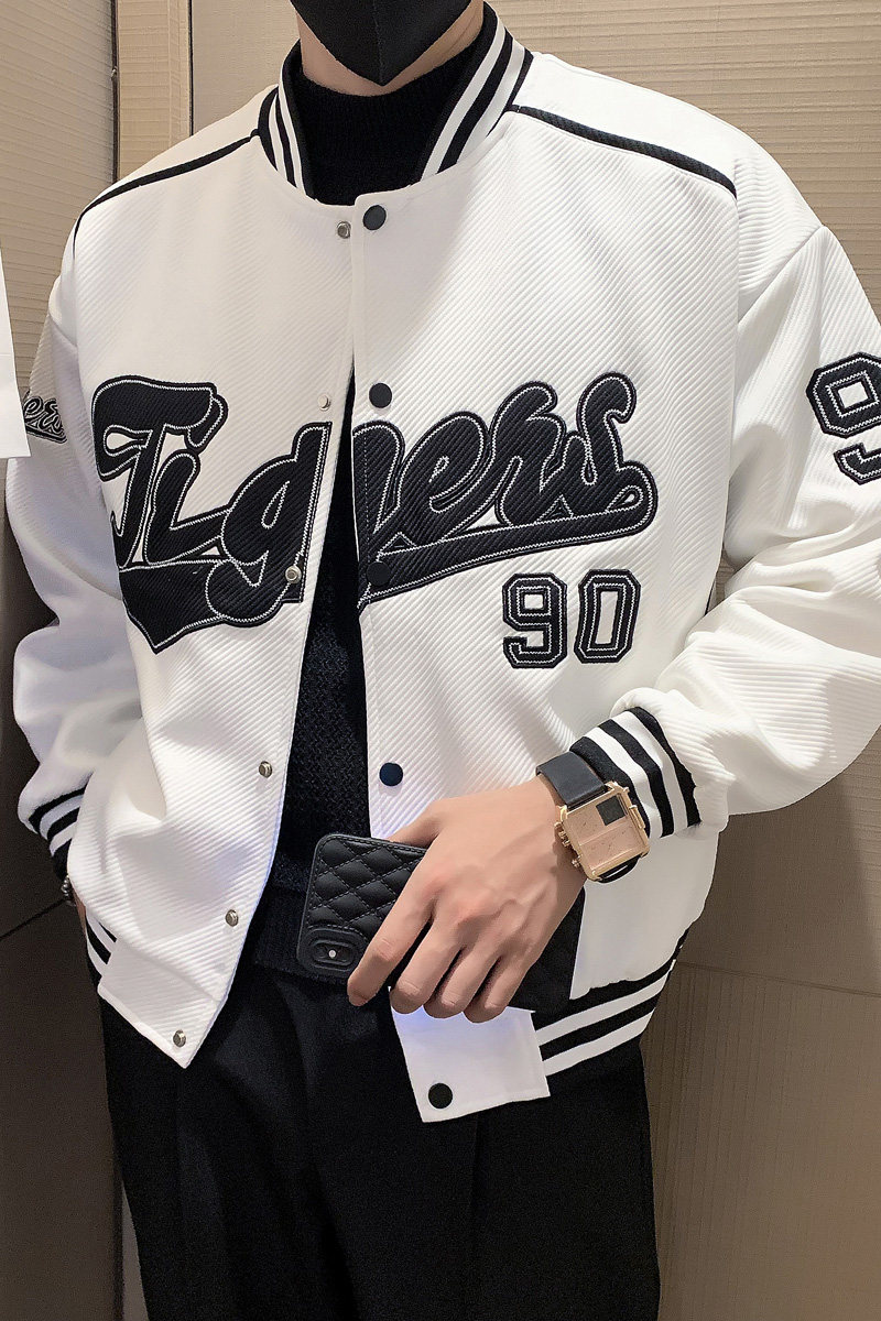 JK26-P98-控138社会小伙秋季新款棒球服机车服夹克外套男白1,男装夹克,电商A370
