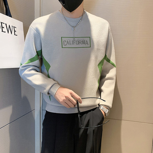 社会小伙秋冬新款圆领套头针织毛衣打底衫男潮MY218-P68-控98图片